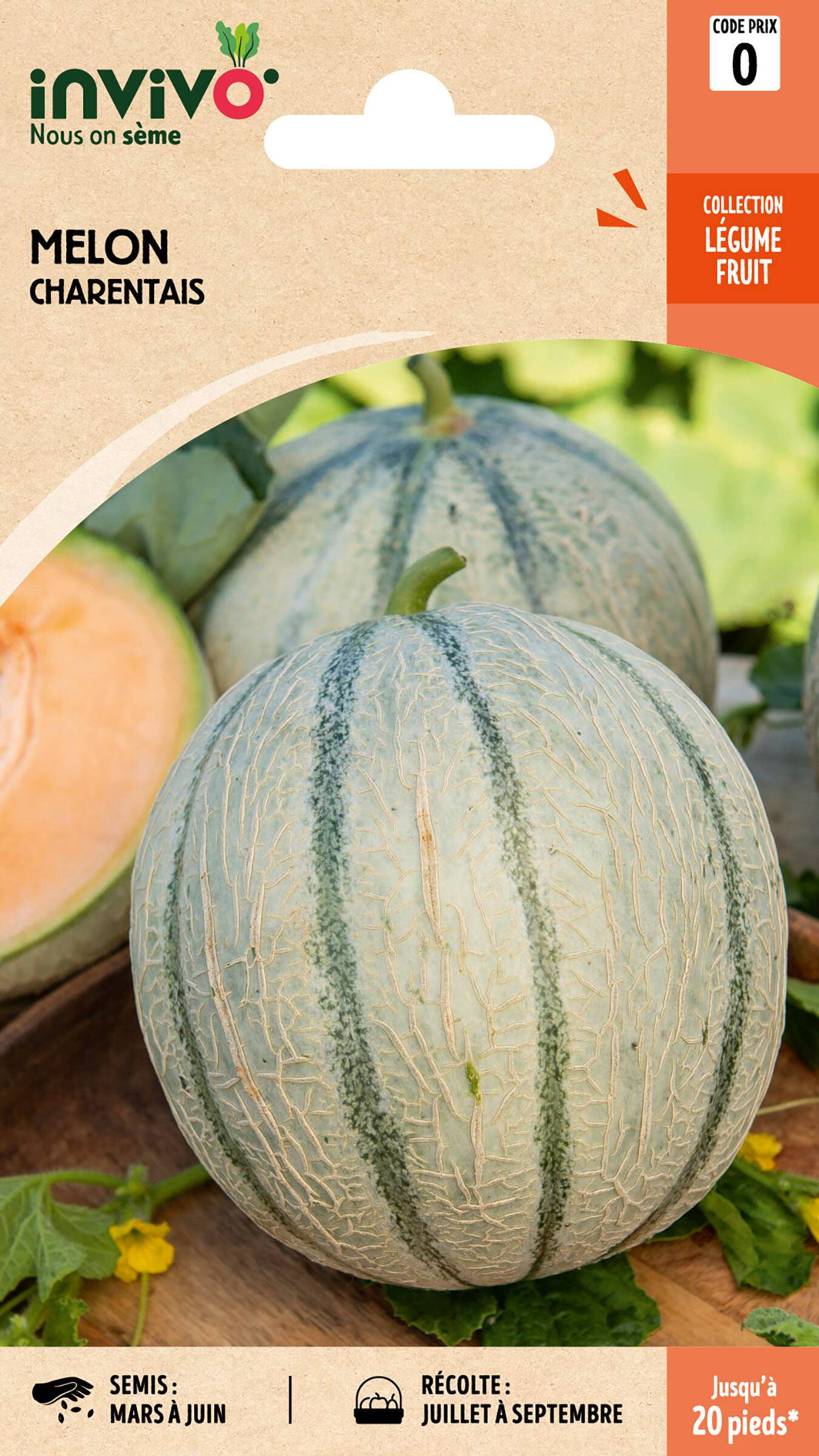 Invivo Nous On Sème - Melon Charentais sachet de 2g - Série 0 - INVIVO Nous on sème