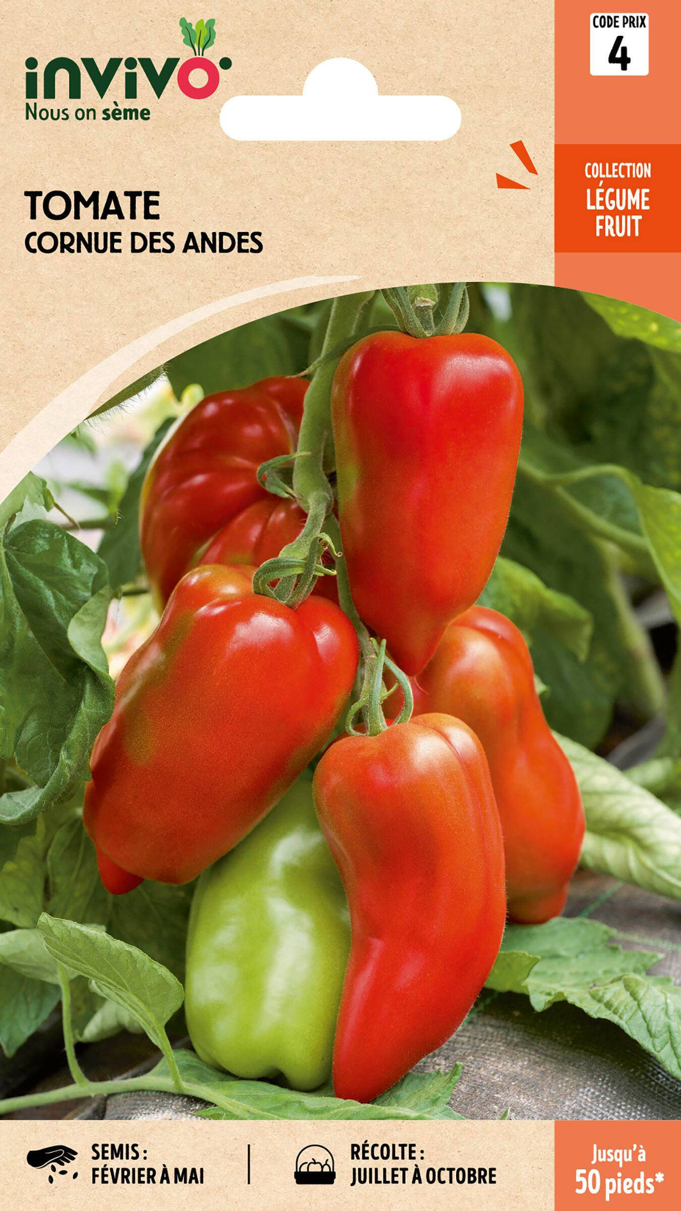 Invivo Nous On Sème - Tomate Cornue des Andes sachet de 0,4g - Série 4 - INVIVO Nous on sème