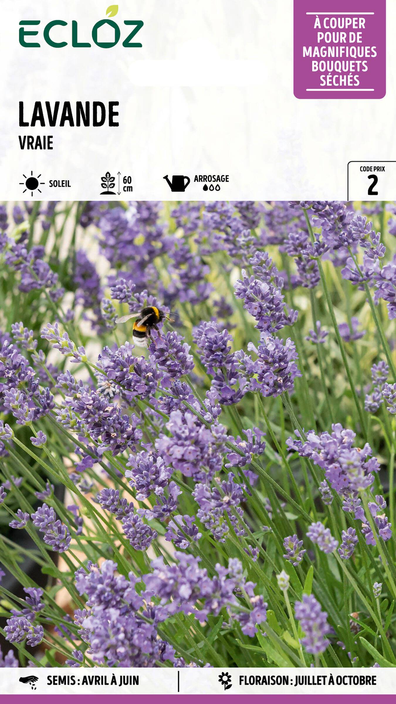 Ecloz - Lavande Vraie graines sachet 2 g - ECLOZ - Image 1