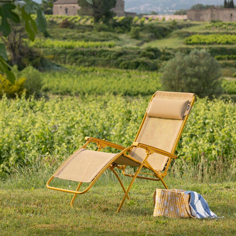 Fauteuil de jardin détente pliant miel Relax Lafuma Mobilier - Image 3