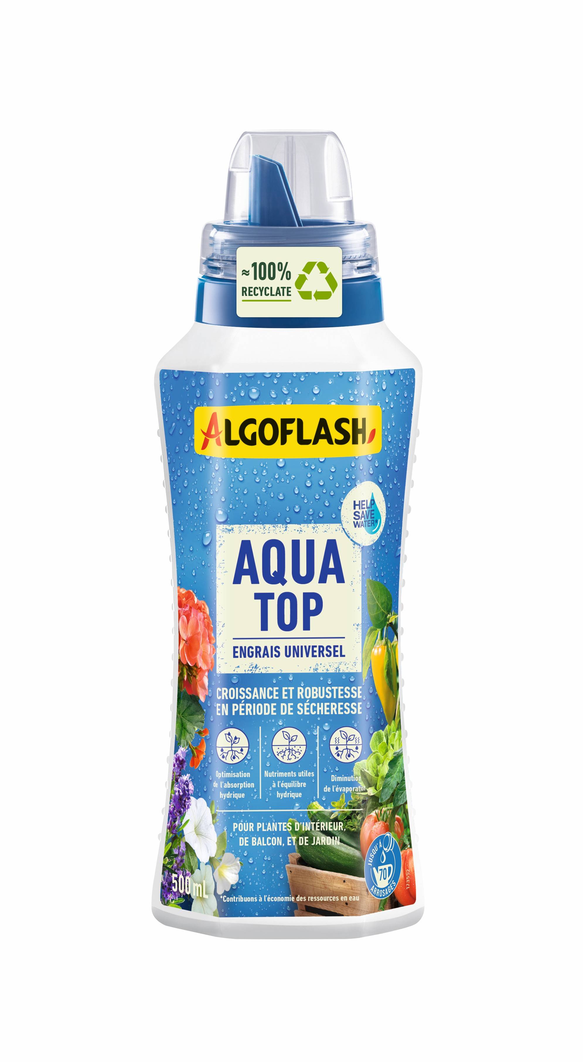 Algoflash - Engrais Liquide Spécial Sécheresse "AQUATOP" 500 mL - Algoflash