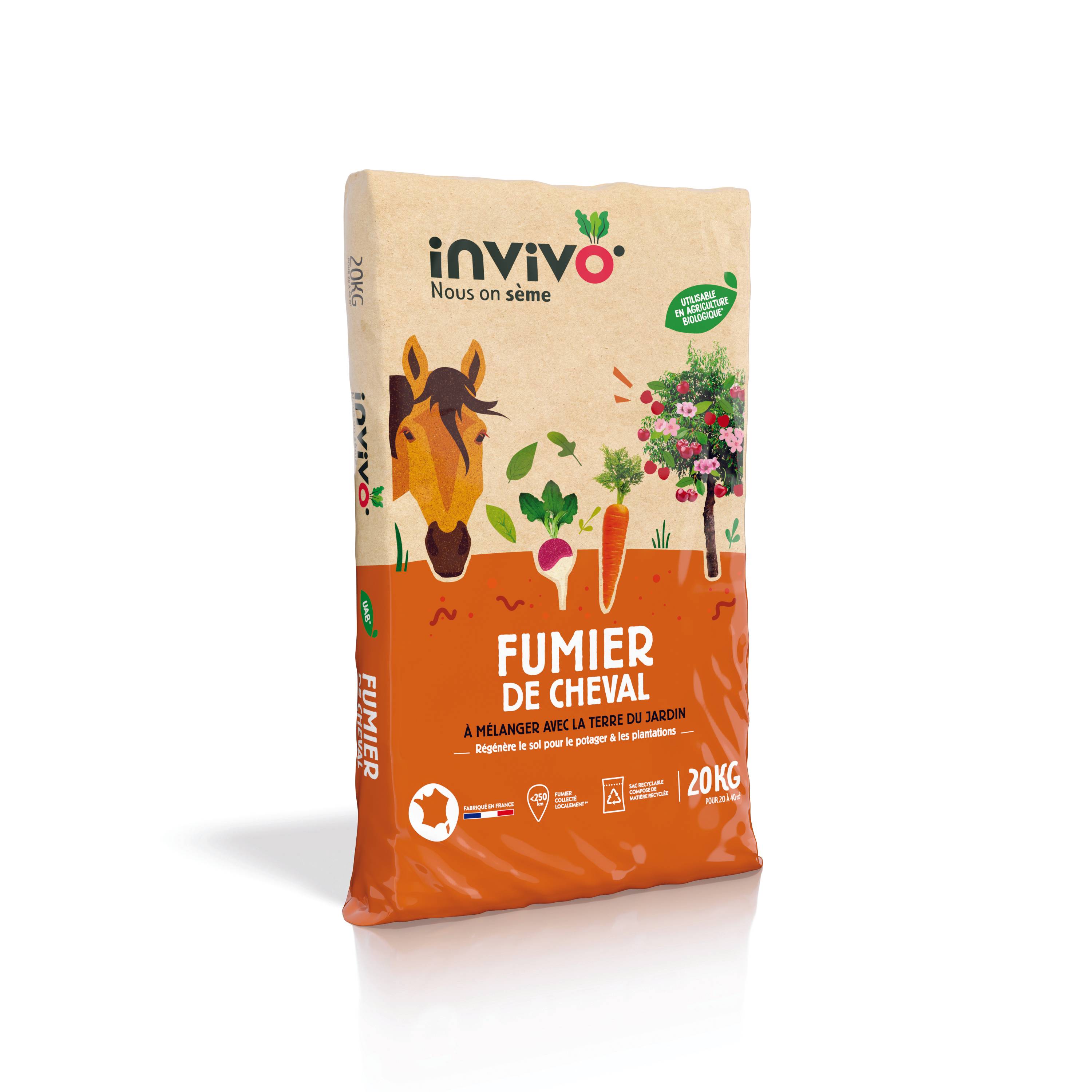 Invivo Nous On Sème - Fumier de cheval en sac de 20 kg - INVIVO Nous on sème - Image 2