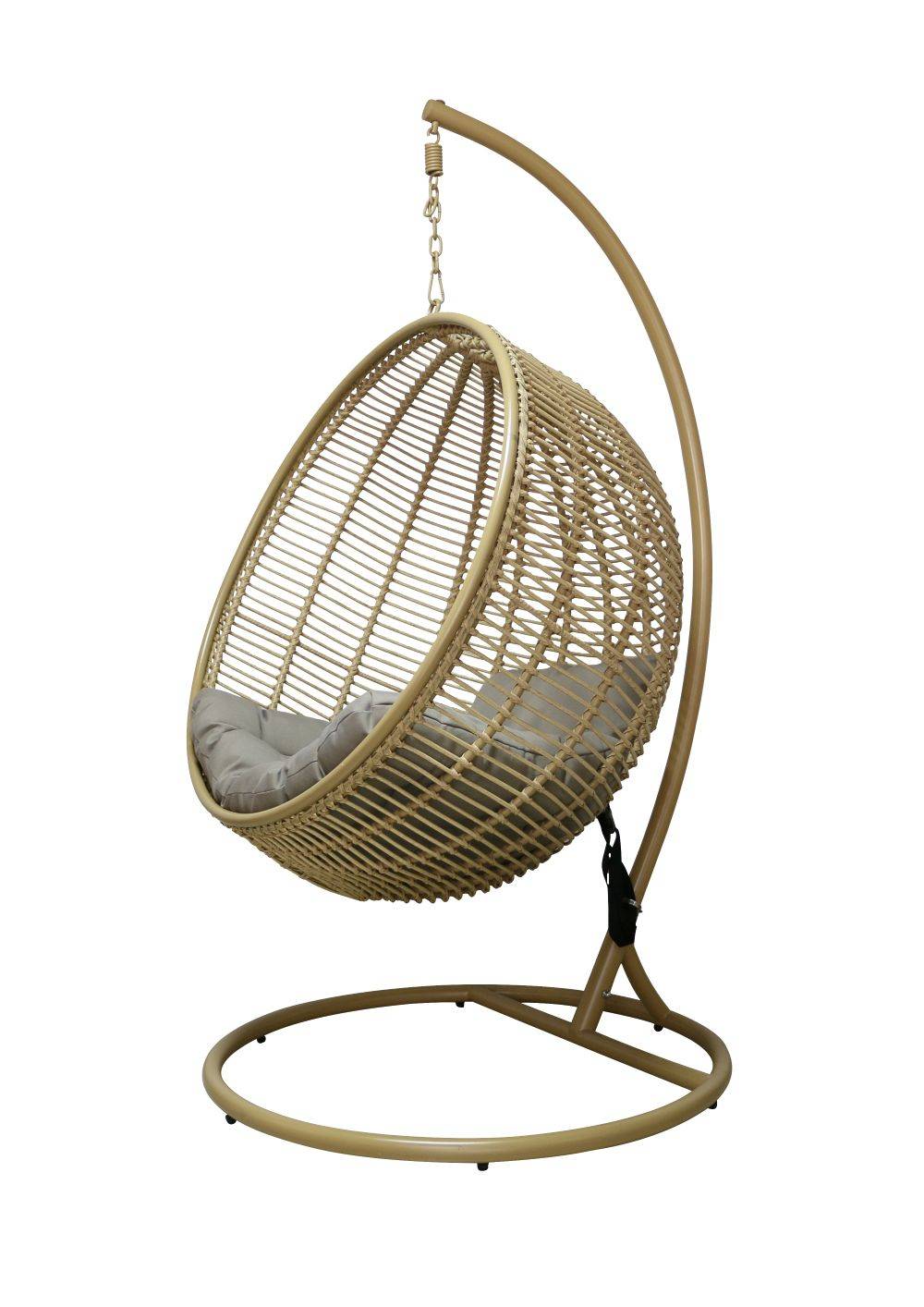 Fauteuil de jardin œuf supendu acier et corde couleur naturel - Image 3