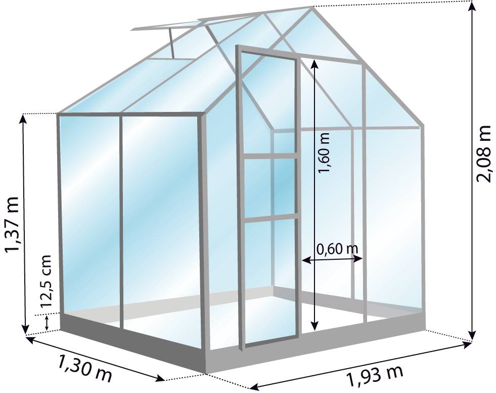 LAMS - Serre de jardin verre trempé aluminium vert 2,5 m² Allium avec embase - Lams - Image 2