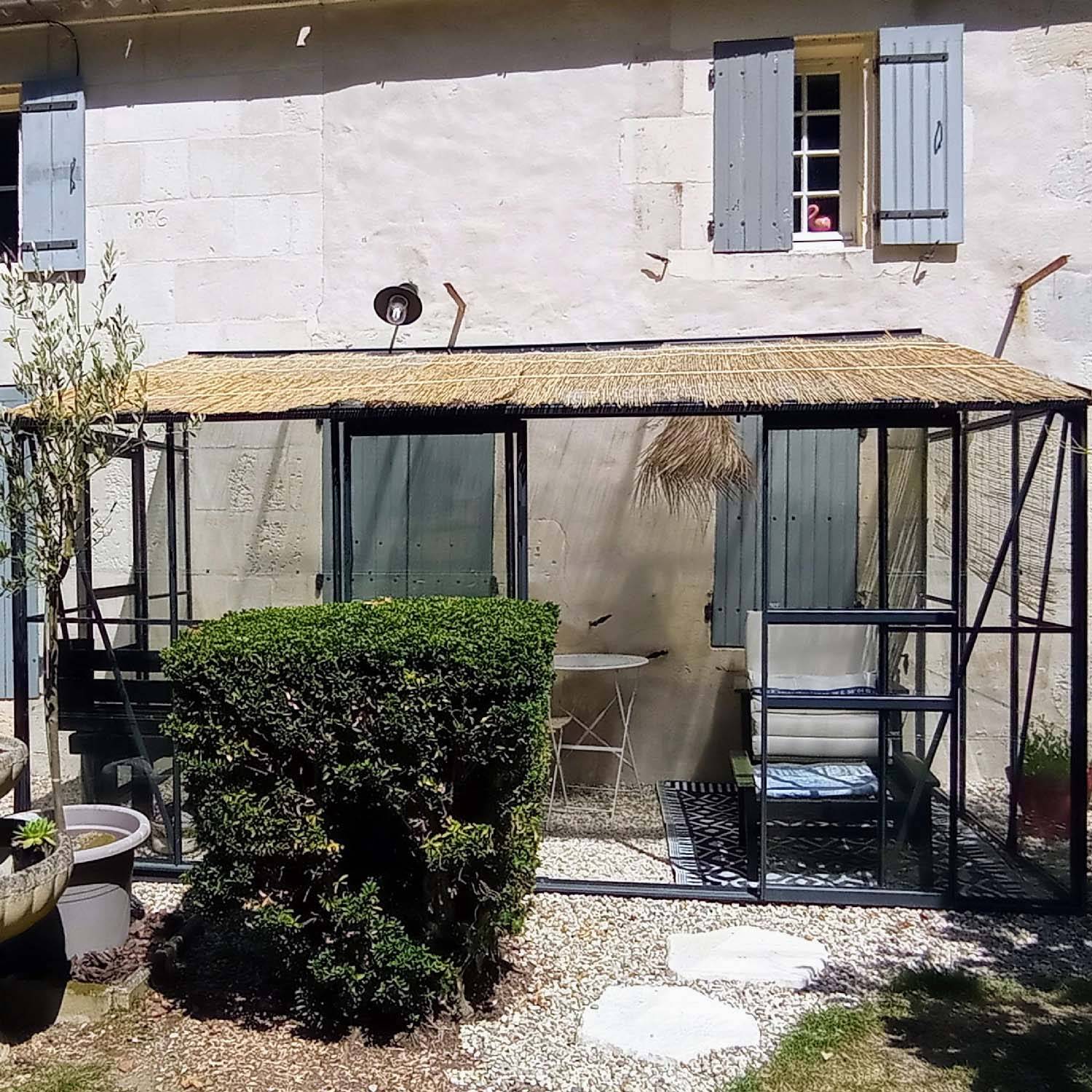 LAMS - Serre de jardin adossée verre trempé aluminium anthracite 7,2 m² Melissa avec embase - Lams - Image 1