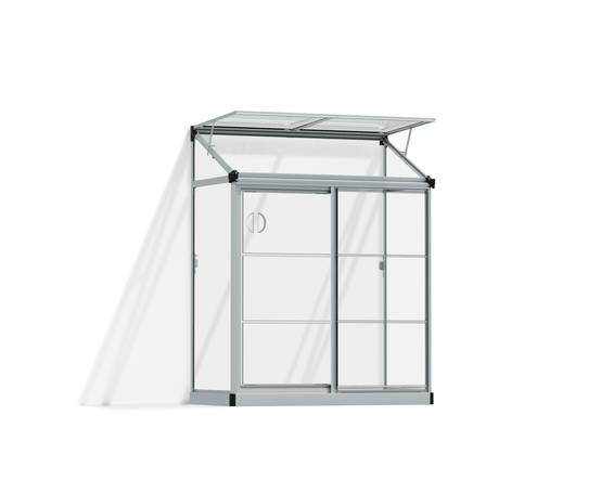 Canopia by Palram - Serre de jardin adossée polycarbonate aluminium brut 0,8 m² Lean to avec embase - Canopia by Palram - Image 6