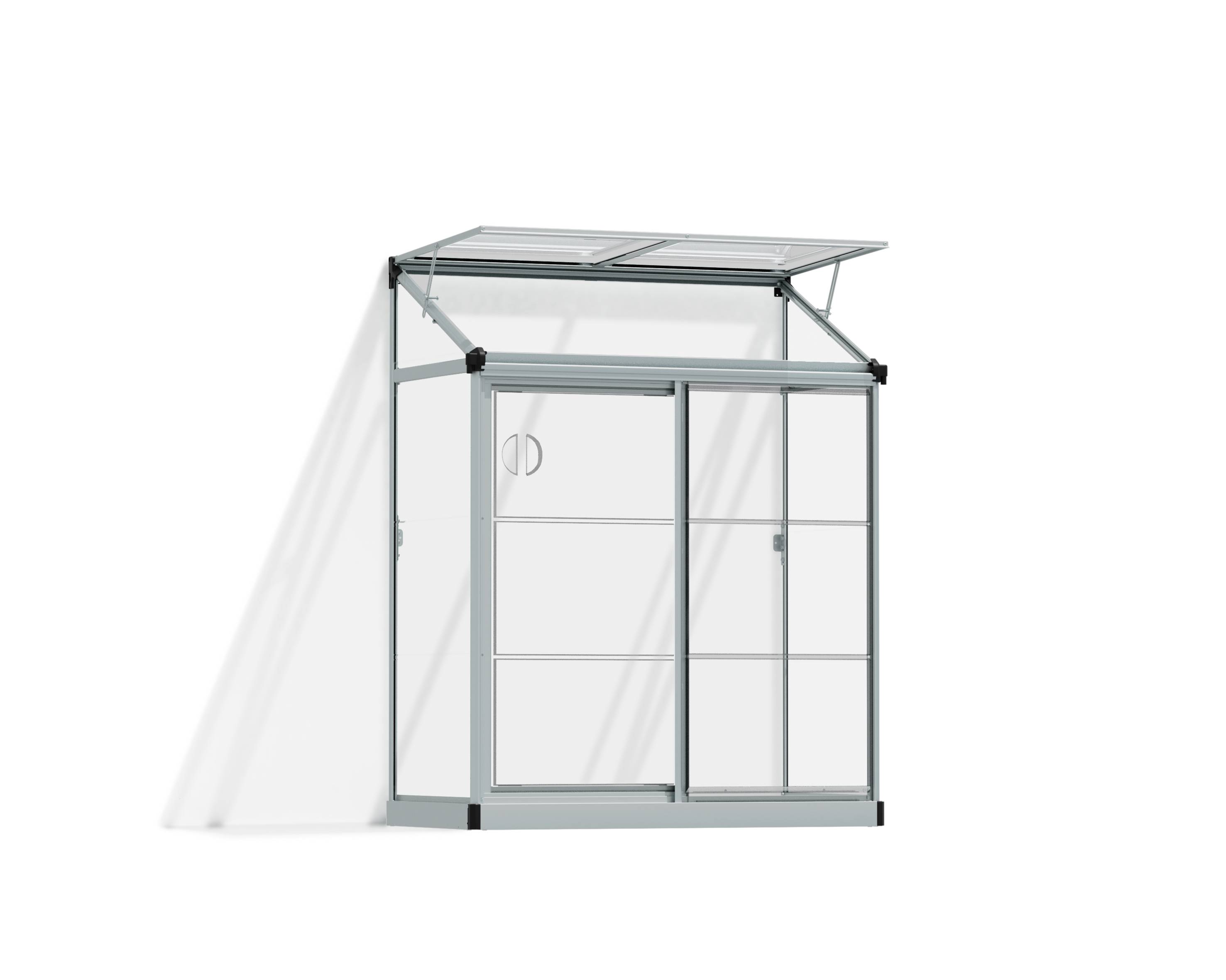 Canopia by Palram - Serre de jardin adossée polycarbonate aluminium brut 0,8 m² Lean to avec embase - Canopia by Palram - Image 6