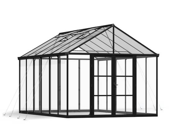 Canopia by Palram - Serre de jardin polycarbonate aluminium noir 13,8 m² Aria avec embase - Canopia by Palram - Image 5