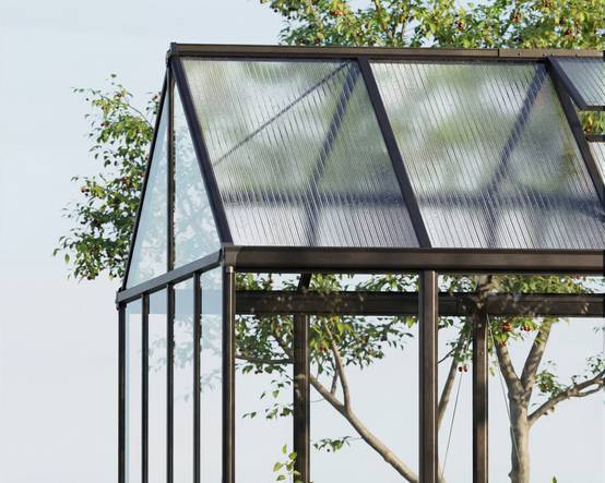 Canopia by Palram - Serre de jardin polycarbonate aluminium noir 13,8 m² Aria avec embase - Canopia by Palram - Image 6