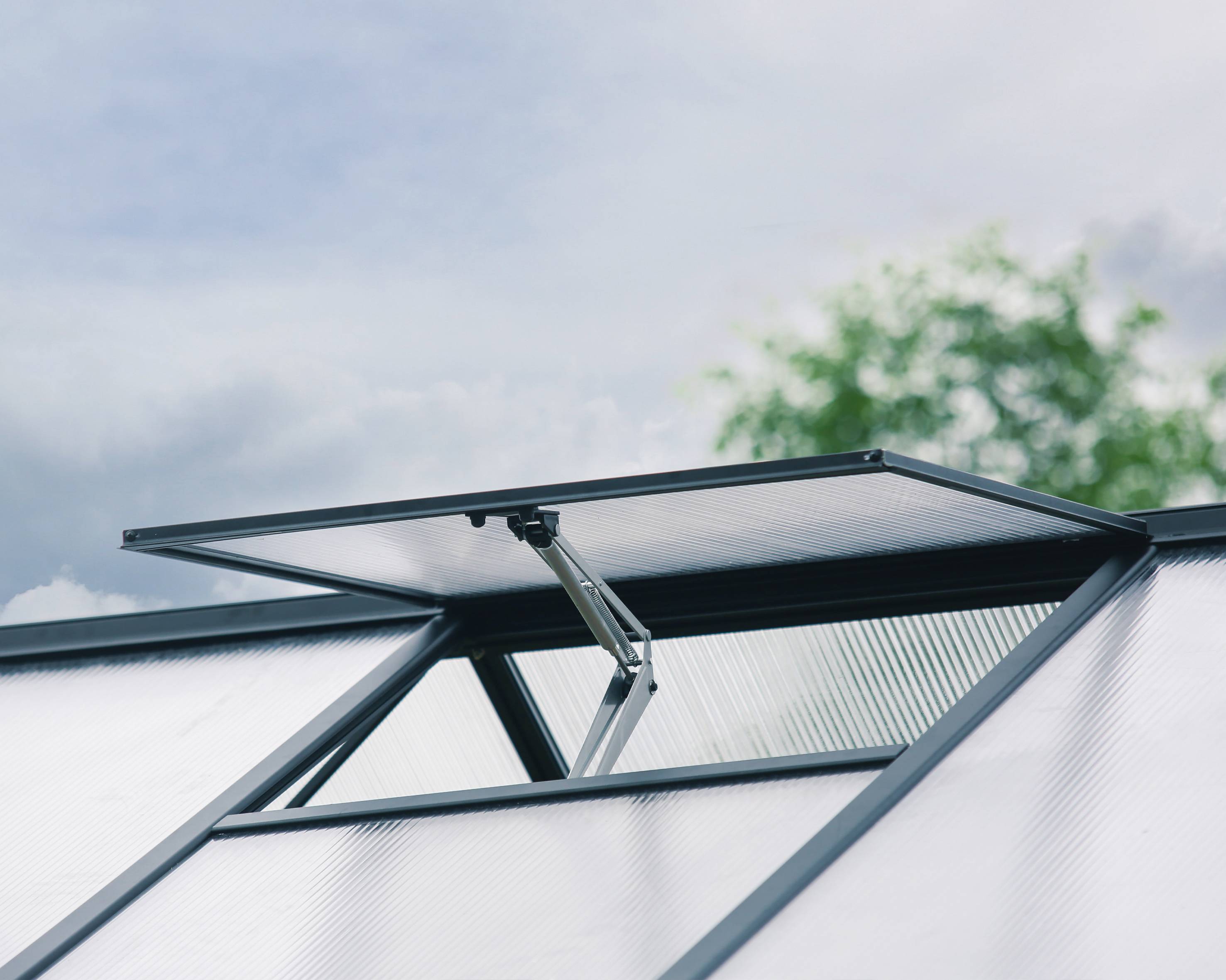 Canopia by Palram - Serre de jardin polycarbonate aluminium noir 13,8 m² Aria avec embase - Canopia by Palram - Image 2