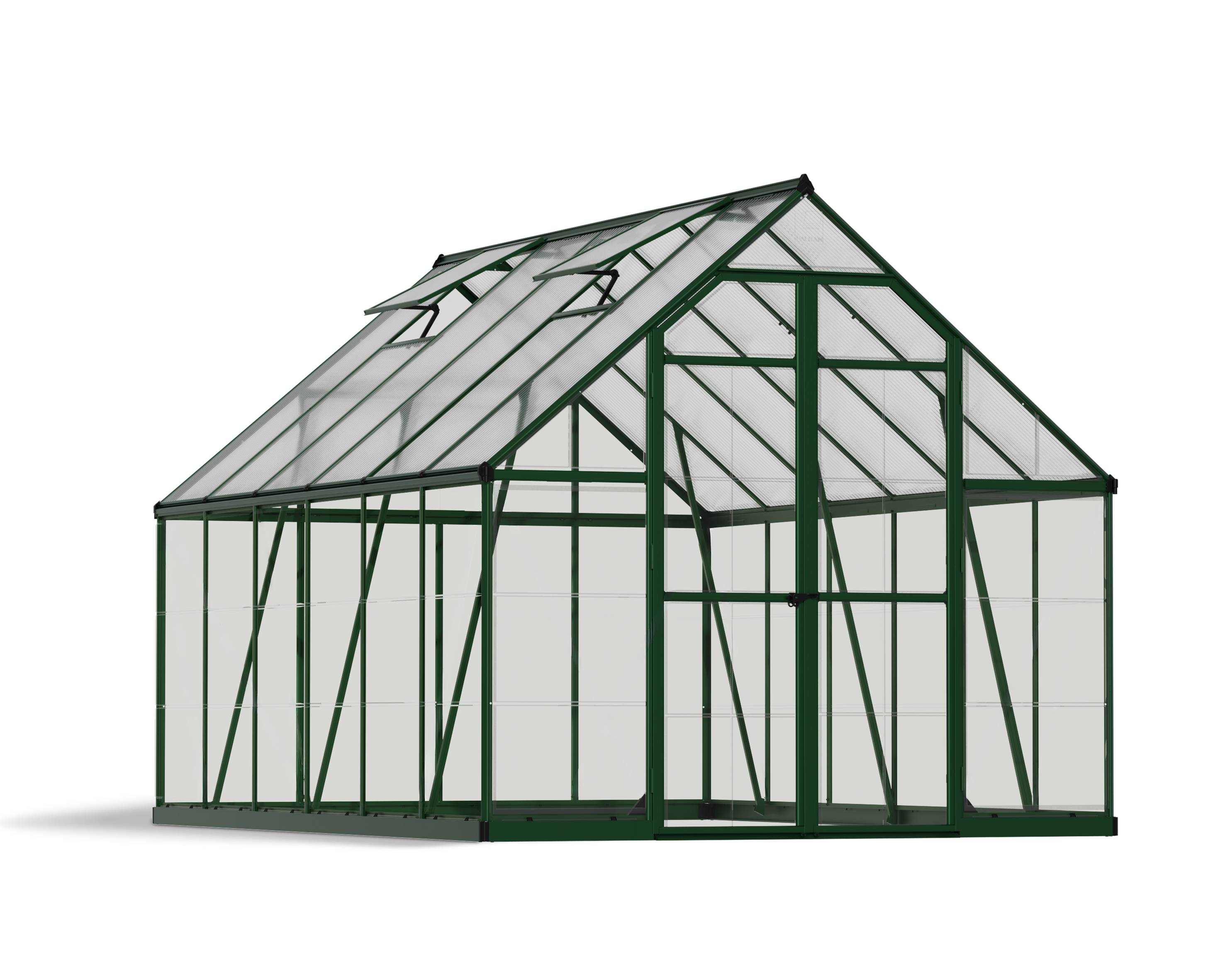 Canopia by Palram - Serre de jardin polycarbonate aluminium vert 9 m² Balance avec embase - Canopia by Palram - Image 2