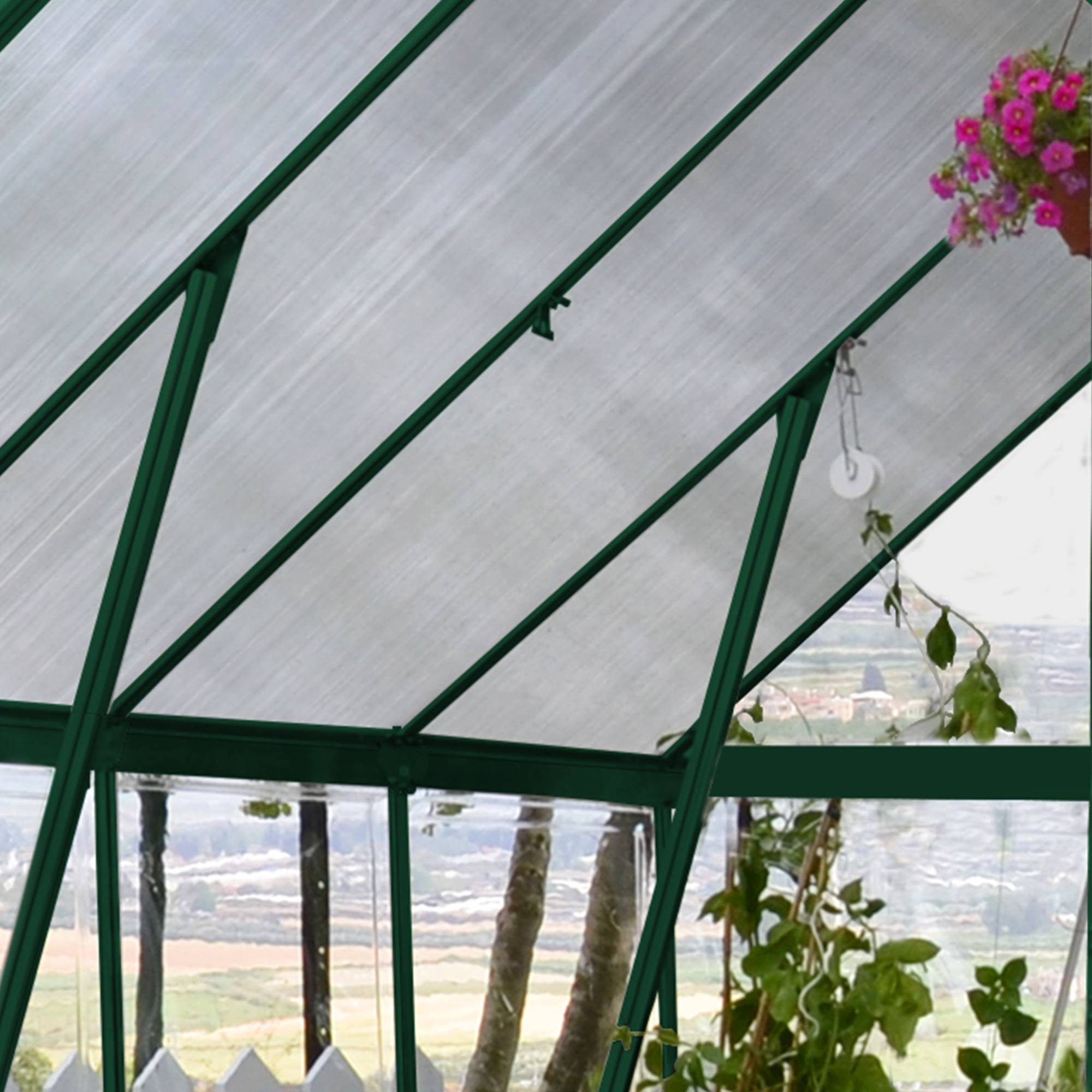 Canopia by Palram - Serre de jardin polycarbonate aluminium vert 9 m² Balance avec embase - Canopia by Palram - Image 5