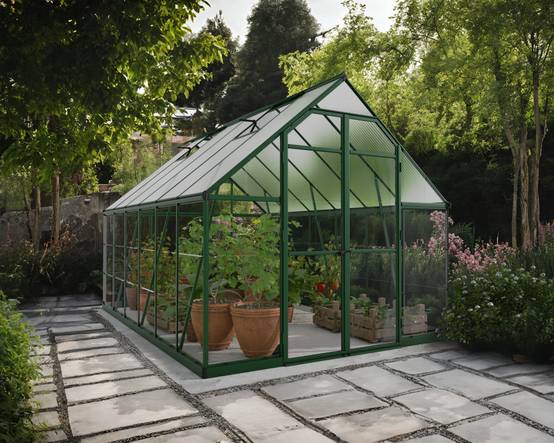 Canopia by Palram - Serre de jardin polycarbonate aluminium vert 9 m² Balance avec embase - Canopia by Palram - Image 6