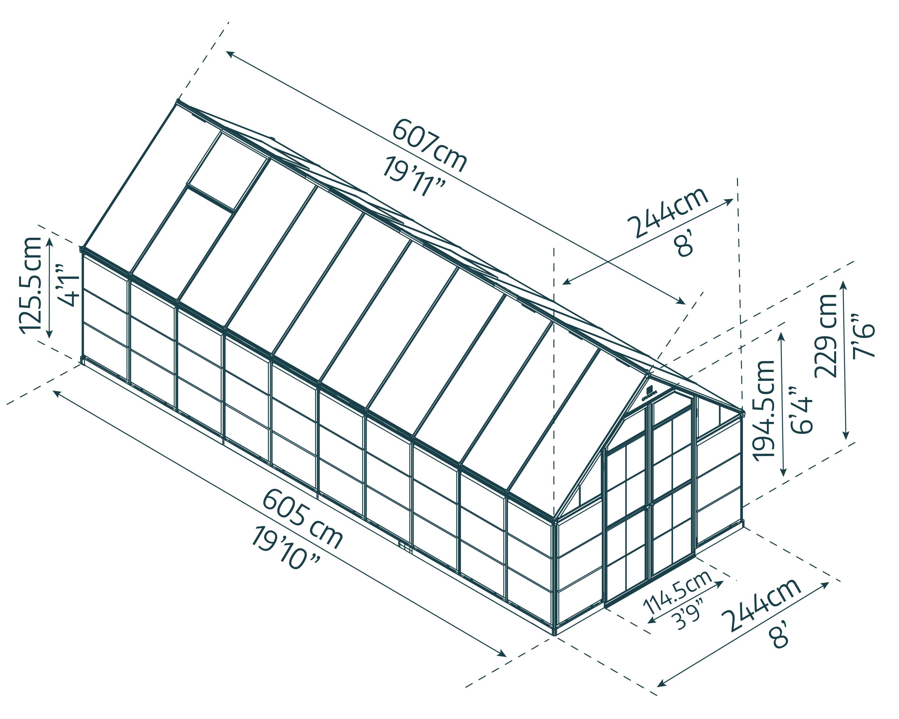 Canopia by Palram - Serre de jardin polycarbonate aluminium vert 14,8 m² Balance avec embase - Canopia by Palram - Image 2