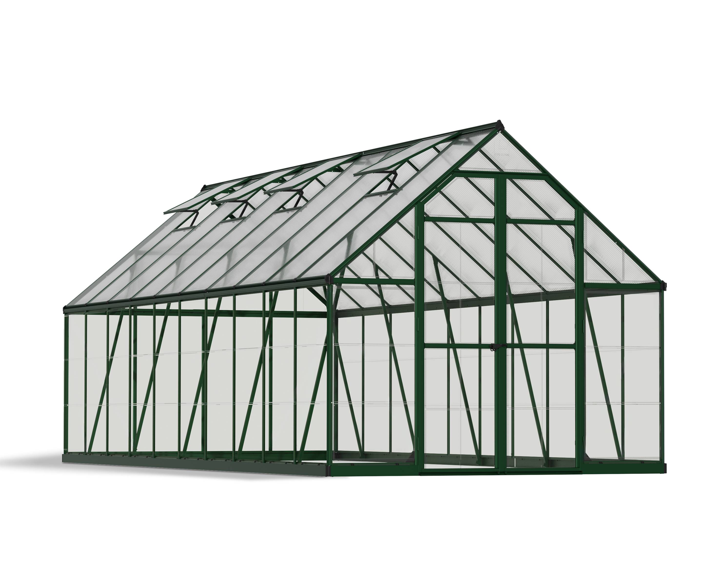 Canopia by Palram - Serre de jardin polycarbonate aluminium vert 14,8 m² Balance avec embase - Canopia by Palram - Image 4
