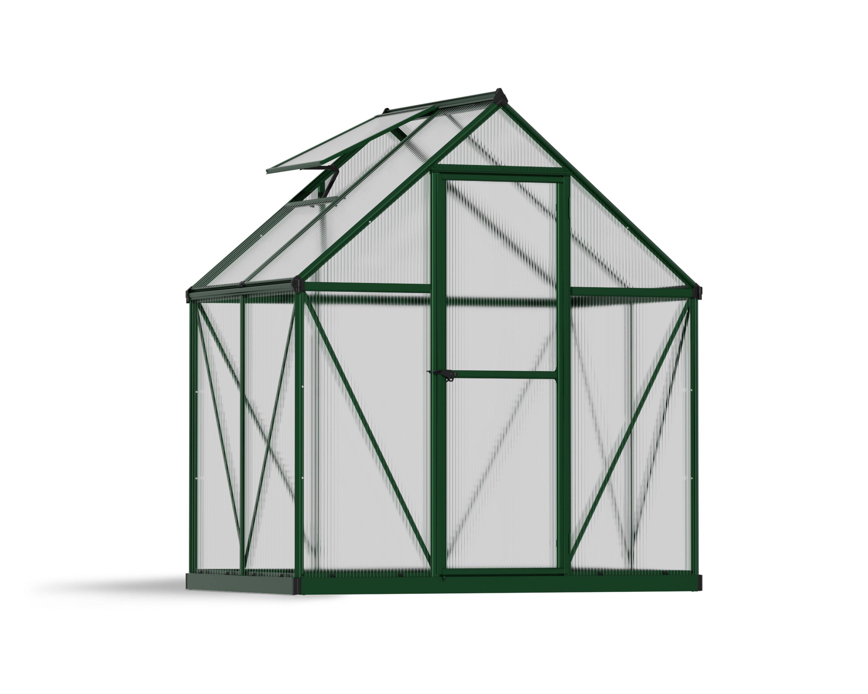Canopia by Palram - Serre de jardin polycarbonate aluminium vert 2,3 m² Mythos avec embase - Canopia by Palram - Image 4