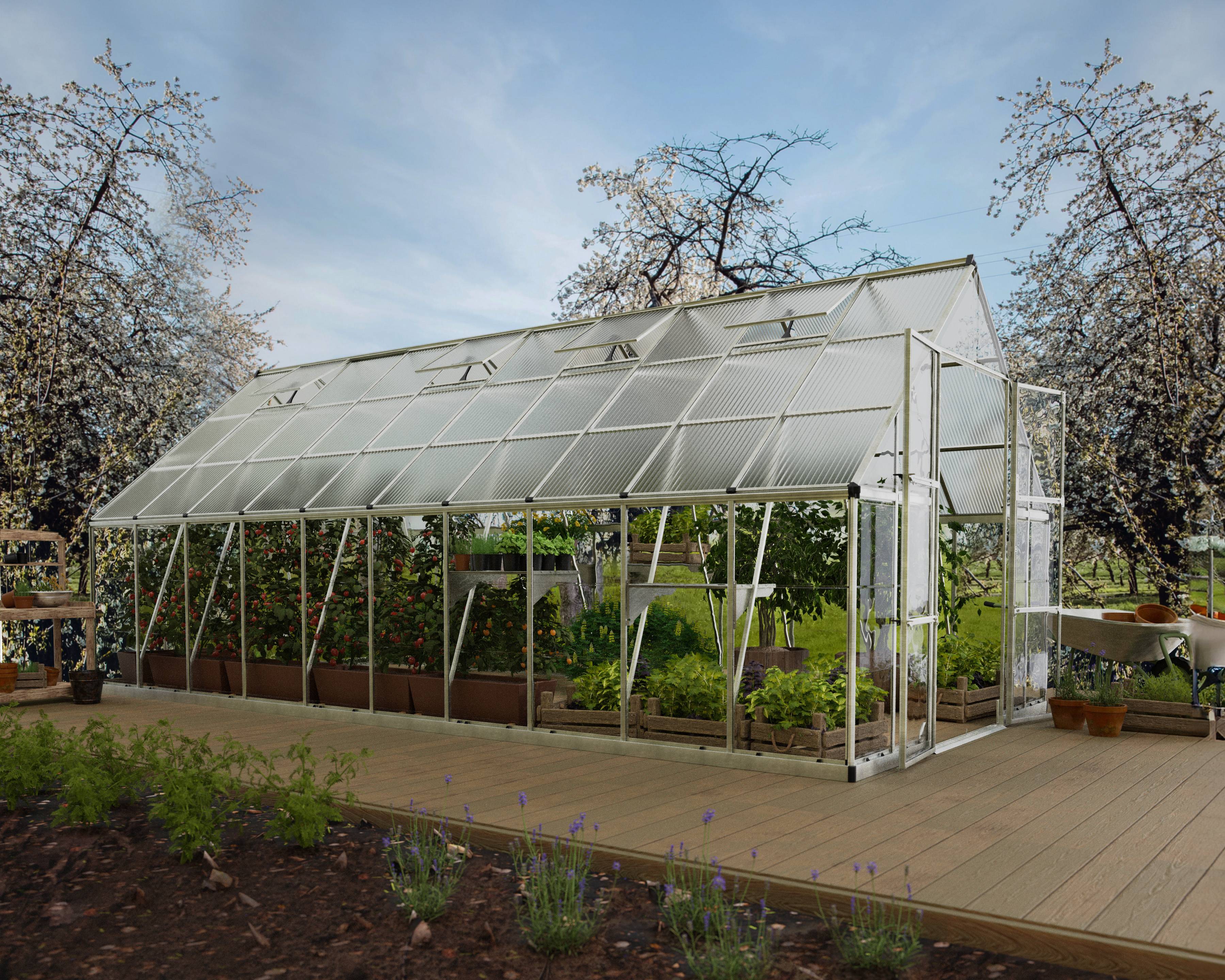 Canopia by Palram - Serre de jardin polycarbonate aluminium brut 18,4 m² Balance avec embase - Canopia by Palram - Image 4