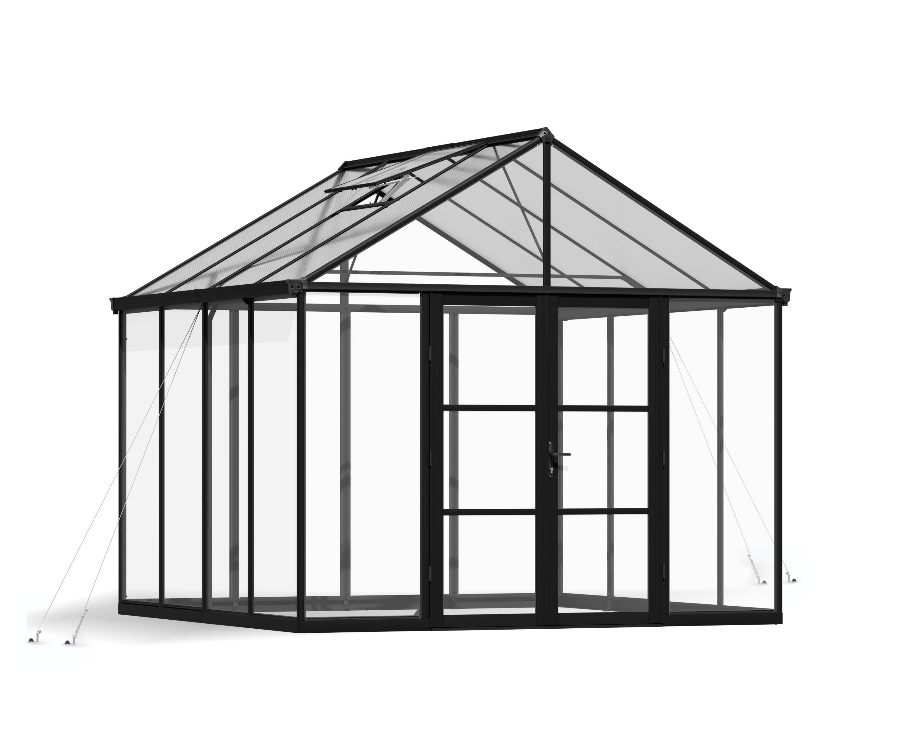 Canopia by Palram - Serre de jardin polycarbonate aluminium noir 9,3 m² Aria avec embase - Canopia by Palram - Image 2