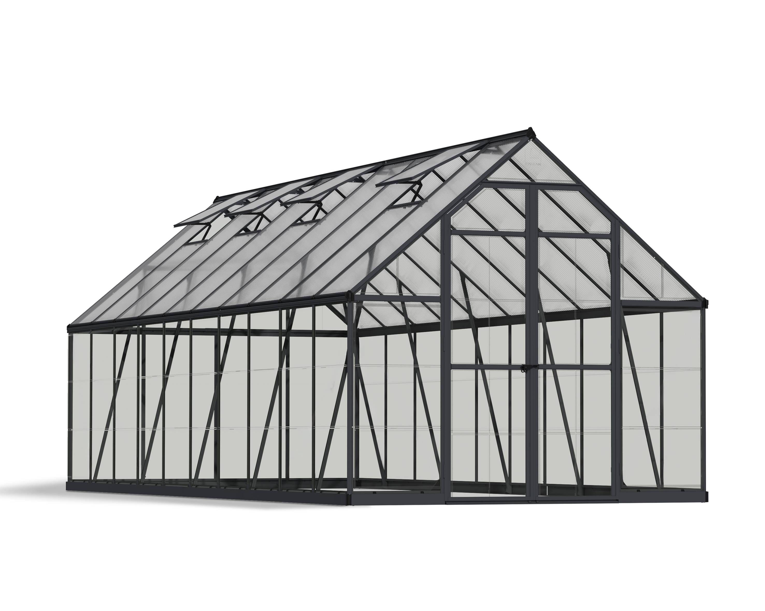 Canopia by Palram - Serre de jardin polycarbonate aluminium anthracite 14,8 m² Balance avec embase - Canopia by Palram - Image 1