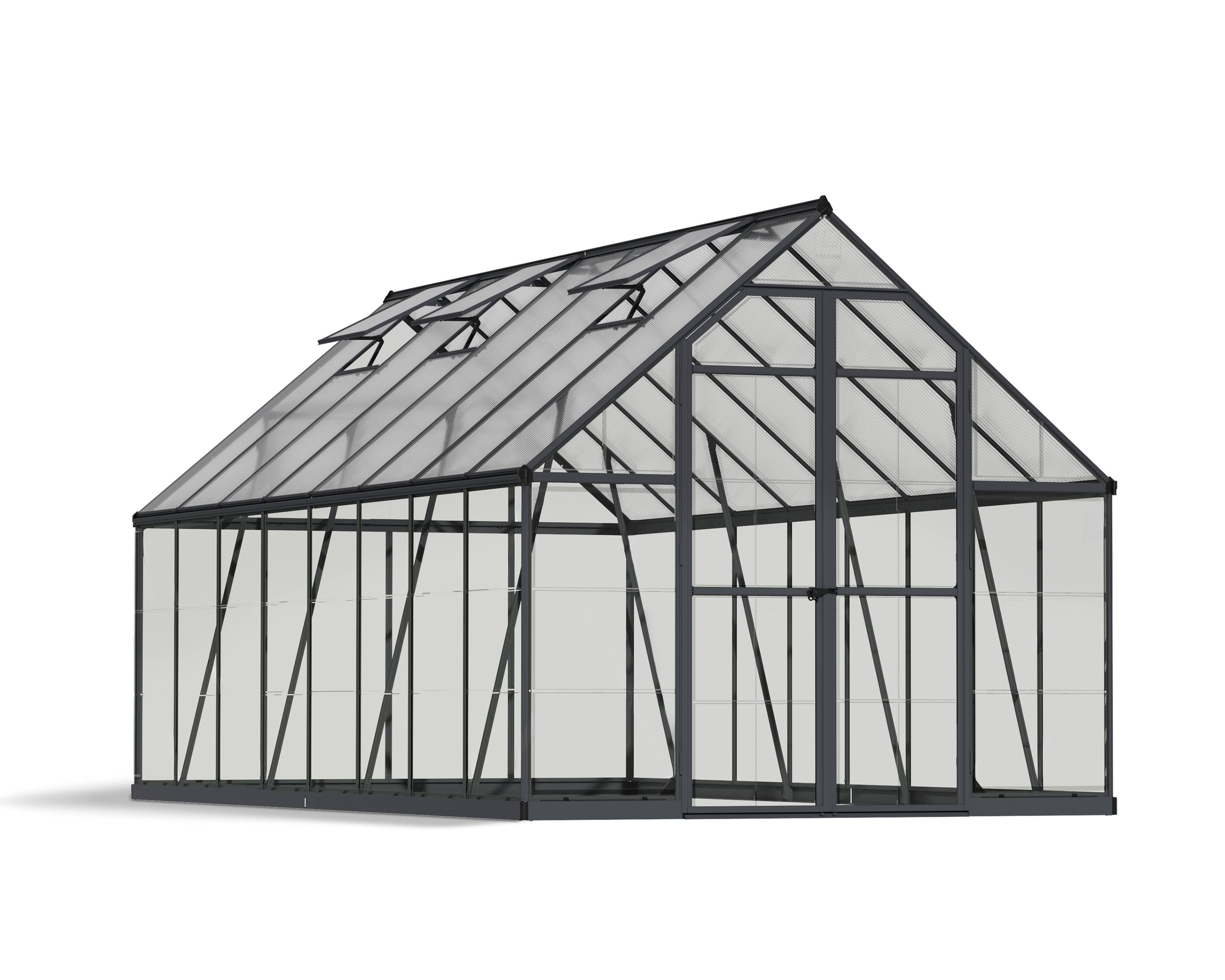 Canopia by Palram - Serre de jardin polycarbonate aluminium anthracite 11,9 m² Balance avec embase - Canopia by Palram - Image 3
