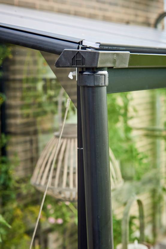 Halls - Descente de gouttière aluminium noir pour serre Qube Lean-to adossée L.180 X Ø 4 cm lot de 2 - Halls - Image 2