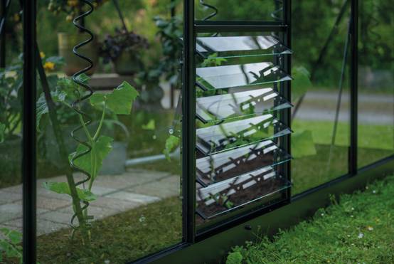 Halls - Ventilation à lamelles verre trempé et aluminium noir pour serre Qube L. 60 x l. 60 cm - Halls - Image 5