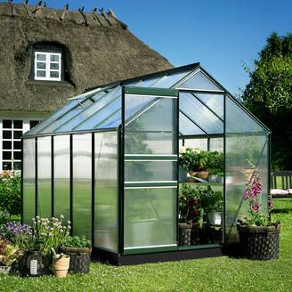 Halls - Serre de jardin polycarbonate aluminium vert 5 m² Popular 86 - Halls