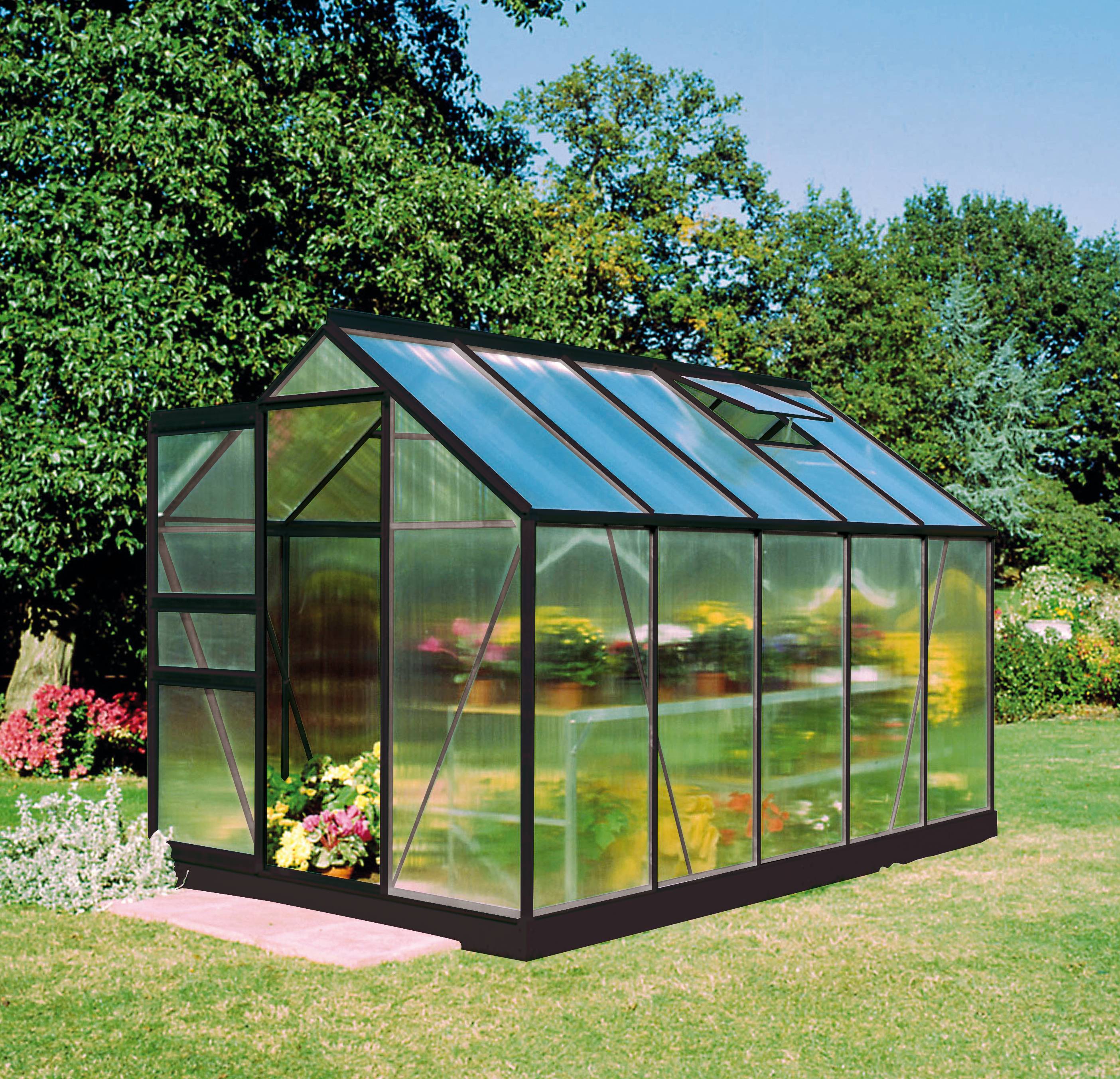 Halls - Serre de jardin polycarbonate aluminium noir 6,2 m² Popular 106 - Halls - Image 1