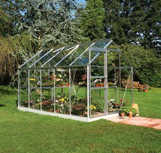 Halls - Serre de jardin verre trempé aluminium brut 6,2 m² Popular 106 - Halls