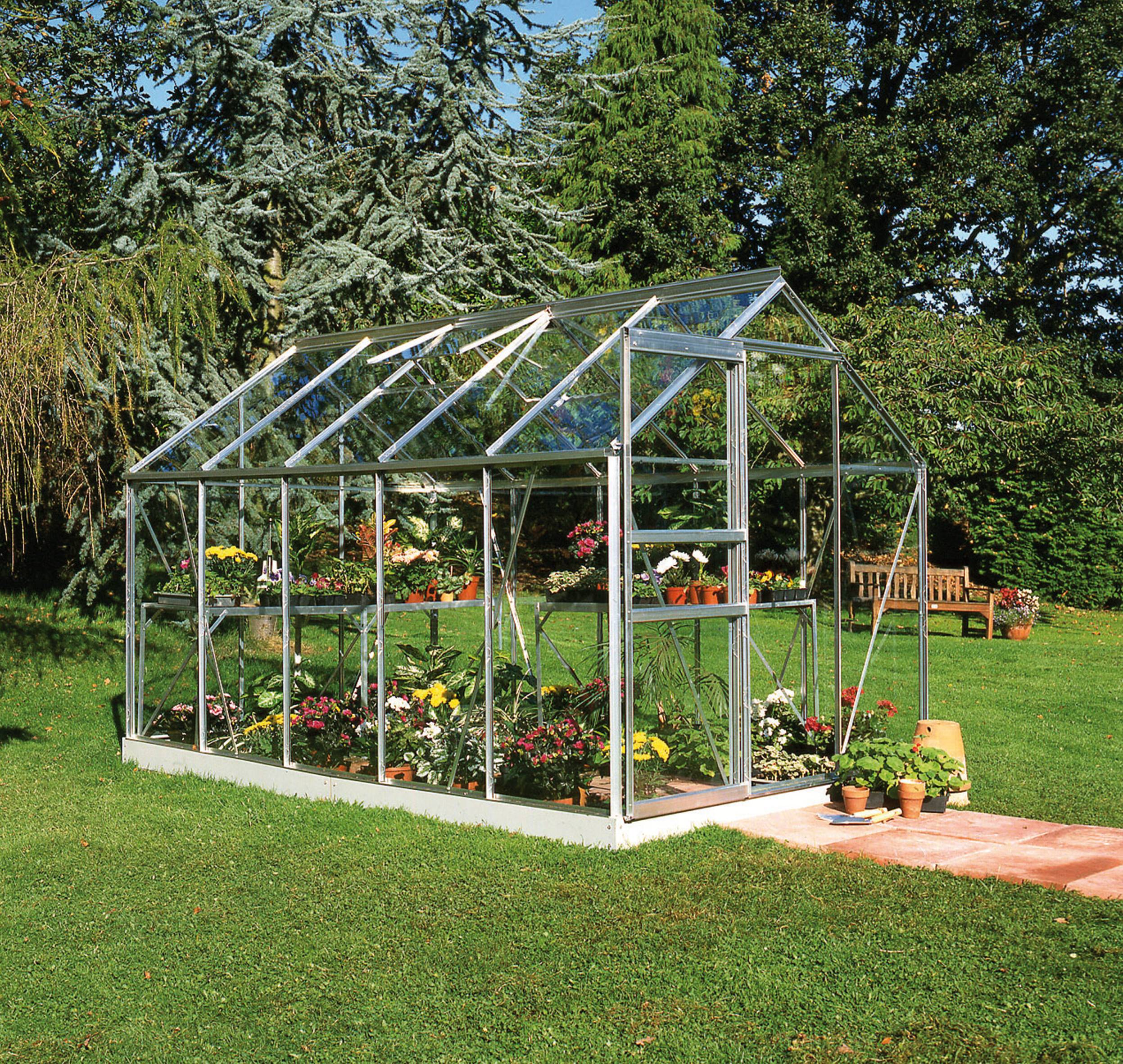 Halls - Serre de jardin verre trempé aluminium brut 6,2 m² Popular 106 - Halls - Image 1