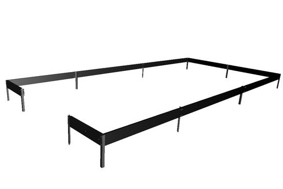 Halls - Embase pour serre de jardin acier galvanisé laqué noir 12,5 m² Qube 8 - Halls - Image 2