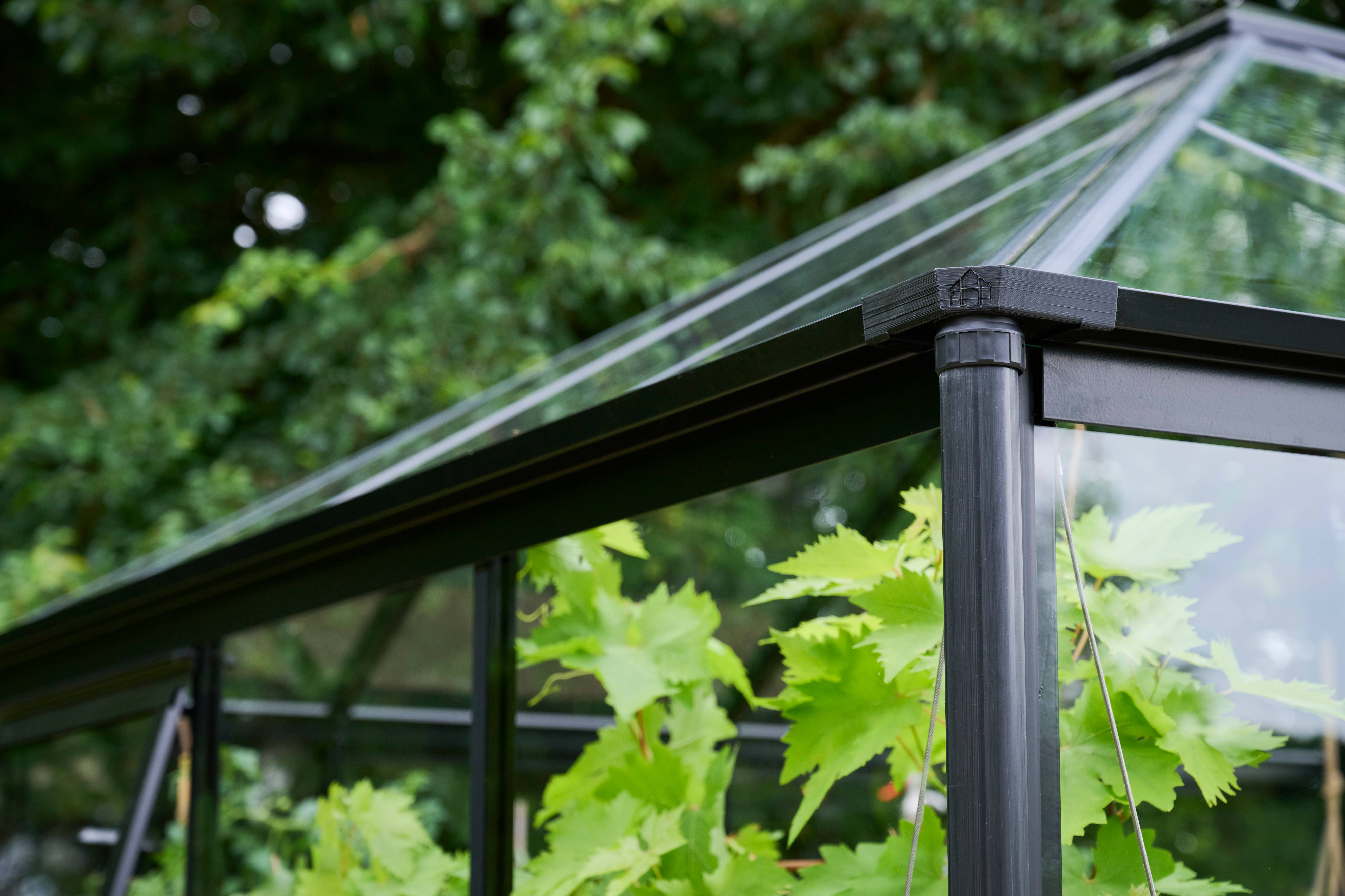 Halls - Serre de jardin verre trempé aluminium noir 6,3 m² Qube Square 8 - Halls - Image 3
