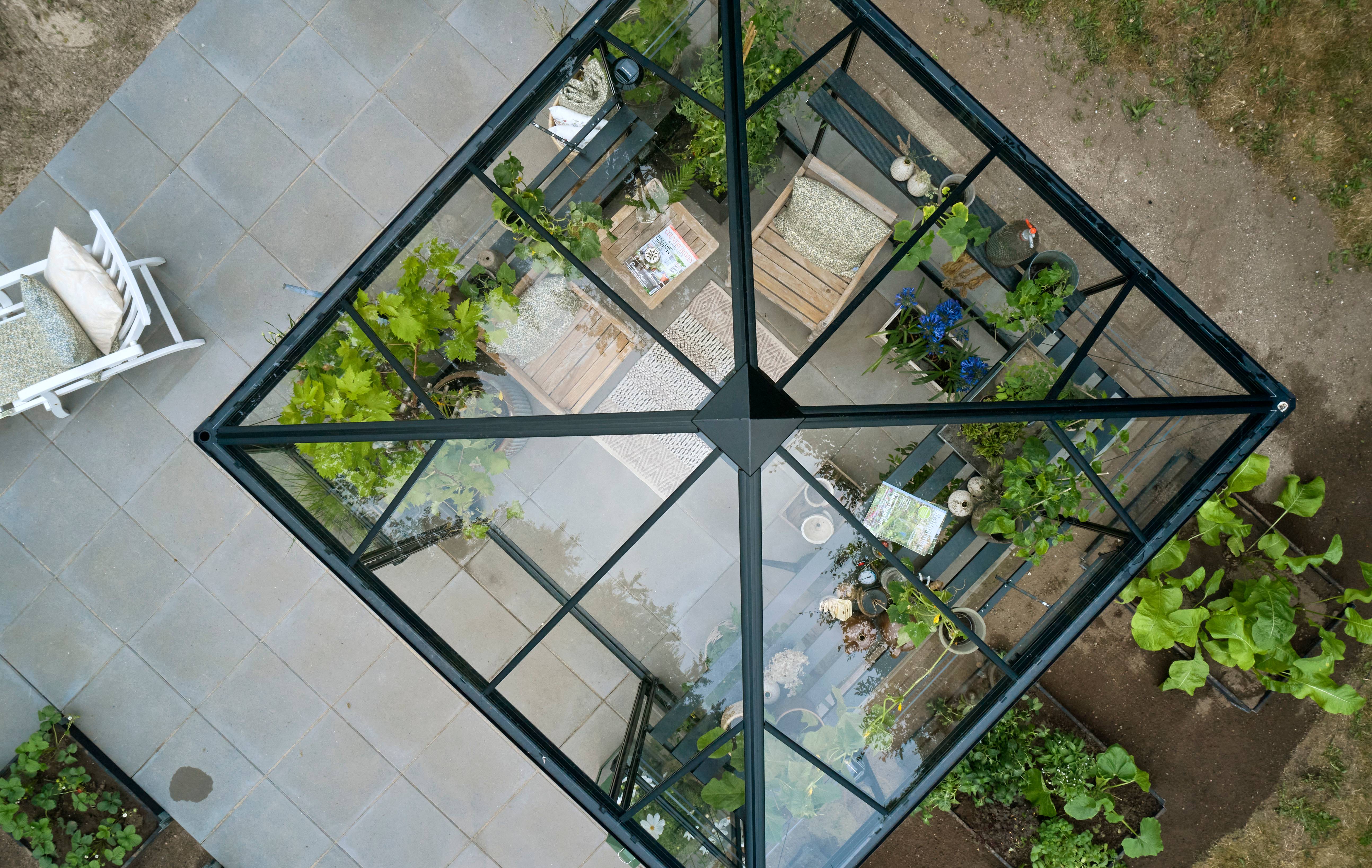 Halls - Serre de jardin verre trempé aluminium noir 6,3 m² Qube Square 8 - Halls - Image 7