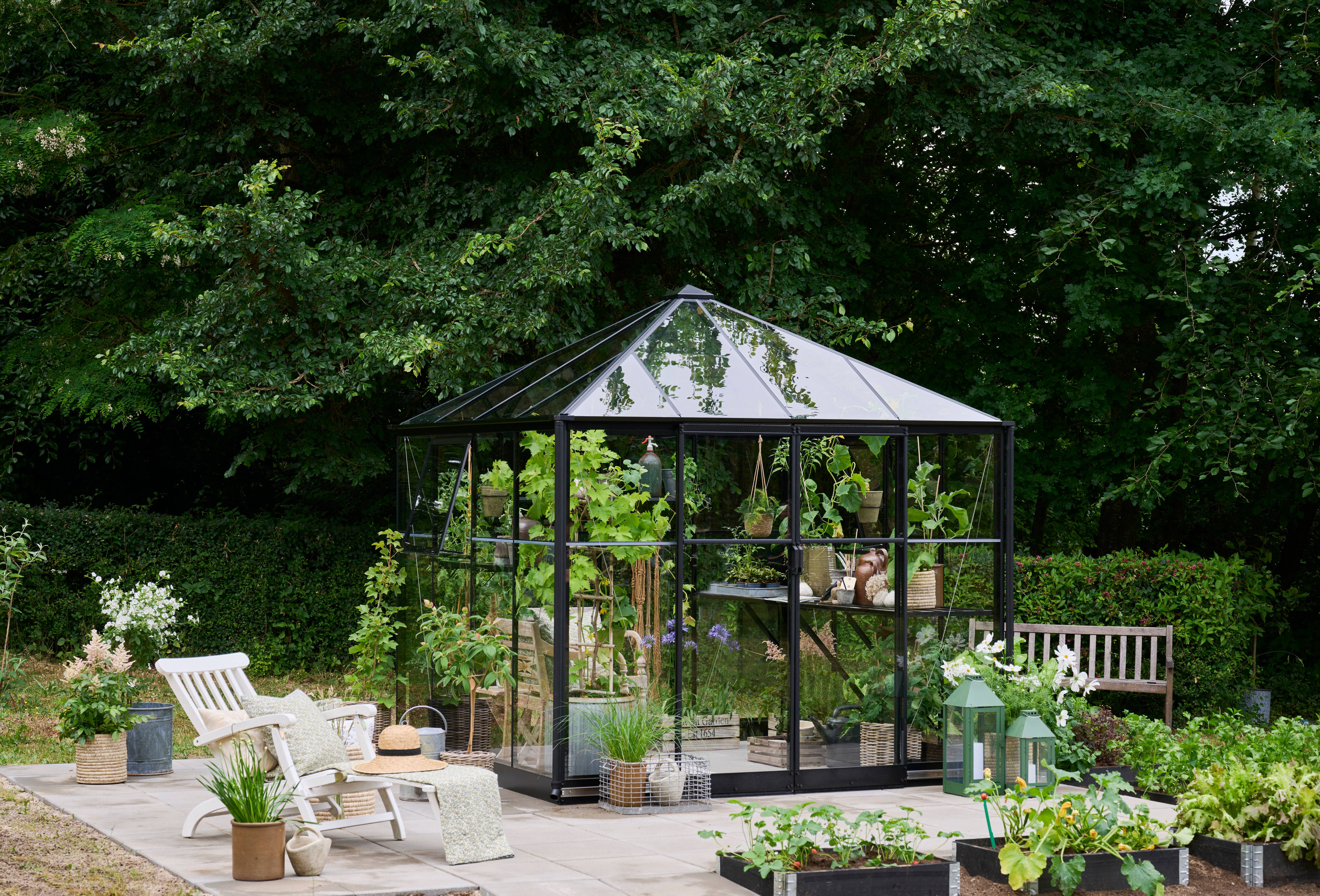 Halls - Serre de jardin verre trempé aluminium noir 6,3 m² Qube Square 8 - Halls - Image 5