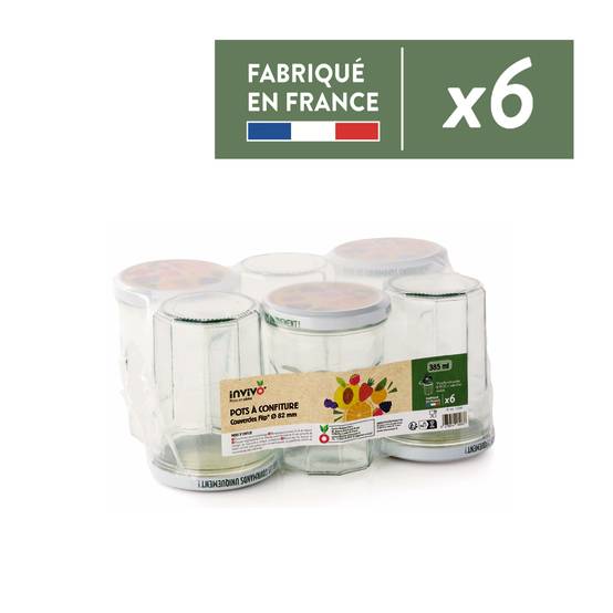 Invivo Nous On Sème - Pots à confiture 385 ml Ø 82 mm x6 - INVIVO Nous on sème - Image 1