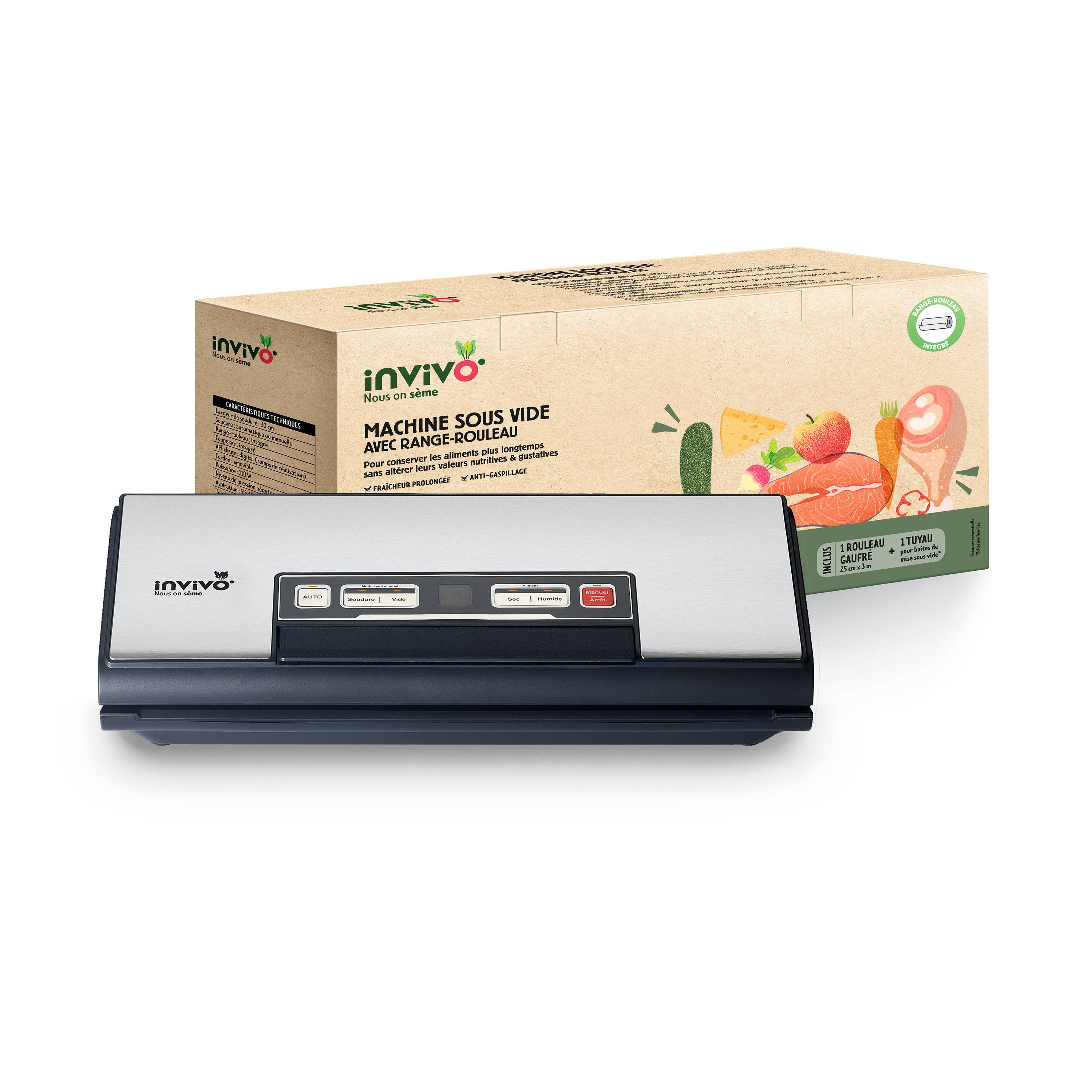 Invivo Nous On Sème - Machine sous vide avec range-rouleau - INVIVO Nous on sème
