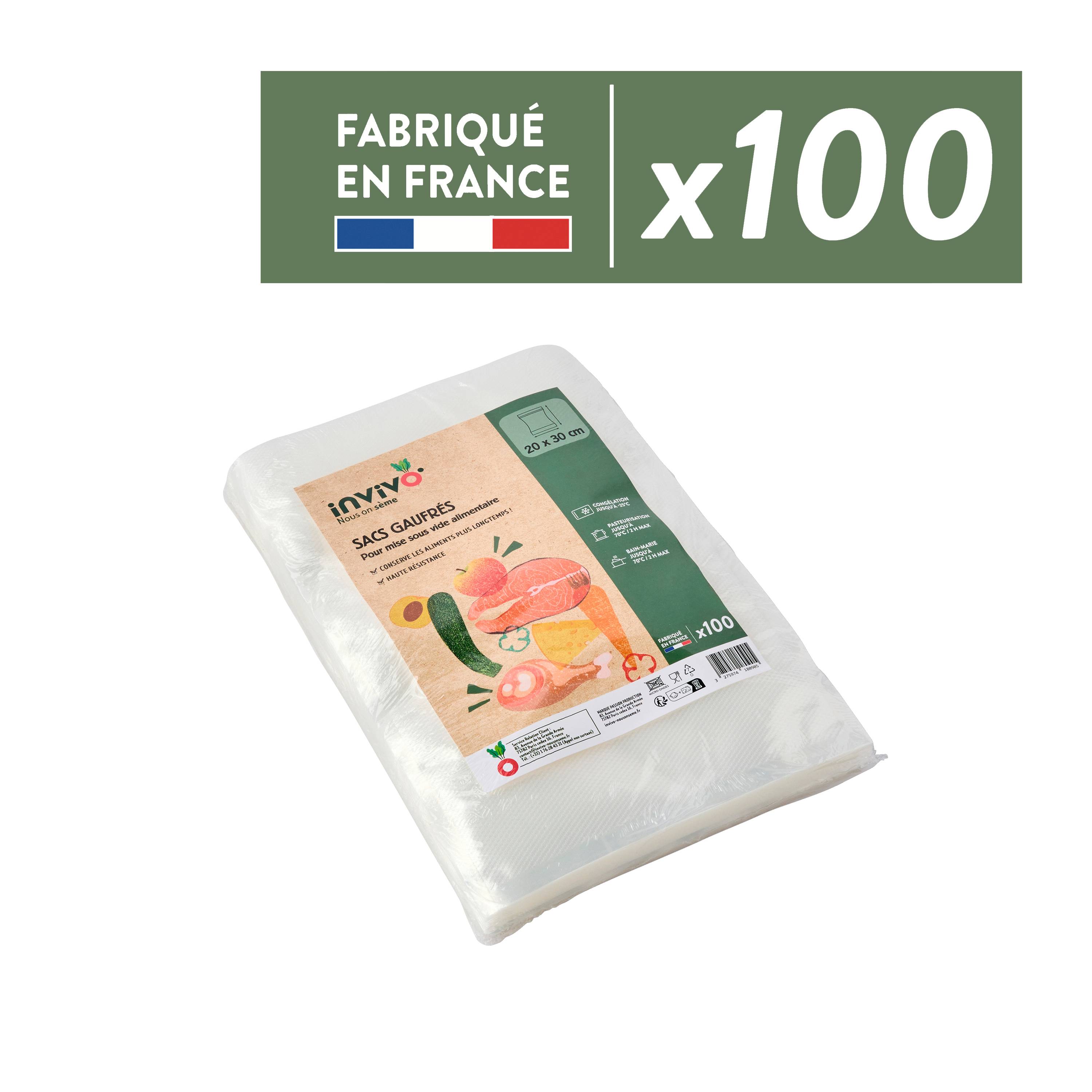 Invivo Nous On Sème - Sacs gaufrés 20x30 cm x100 - INVIVO Nous on sème