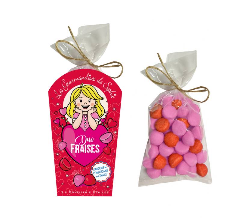 Les Gourmandises de Sophie - Bonbons "Duo fraises" 150 g - Les Gourmandises de Sophie