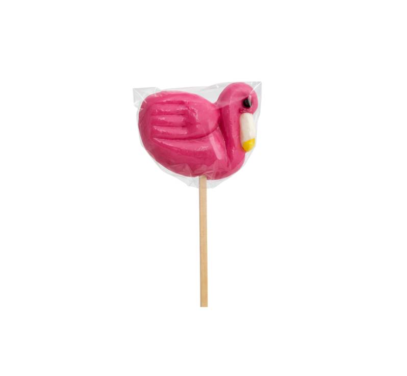 Les Gourmandises de Sophie - Sucette de sucre cuit Flamant rose 50 g - Les Gourmandises de Sophie