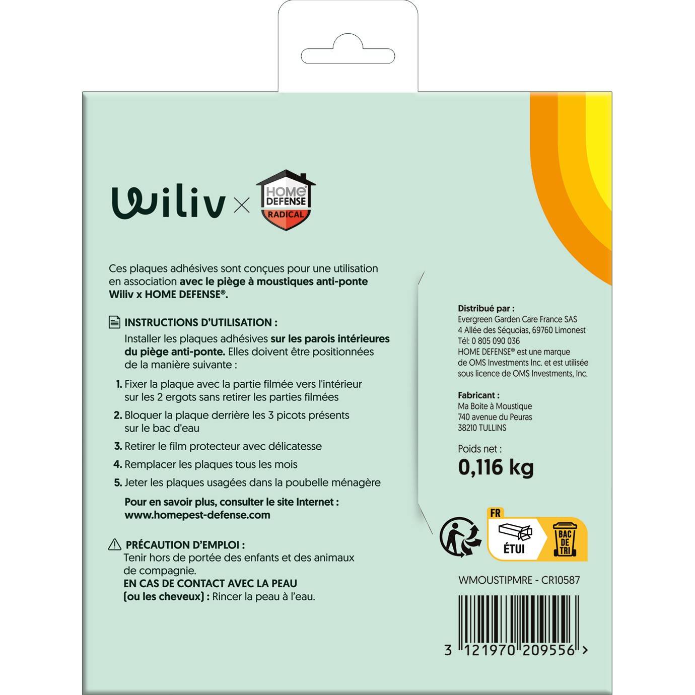 Home defense - Recharge de 8 plaques adhésives pour piège à moustiques anti-ponte - Wiliv & HOME DEFENSE® - Image 2