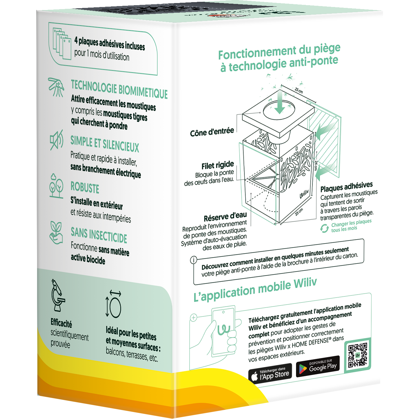 Home defense - Piège à moustiques tech. anti-ponte lot de 2 - L  22,5 x l 22,5 x H 35,5 cm - Wiliv & HOME DEFENSE® - Image 2