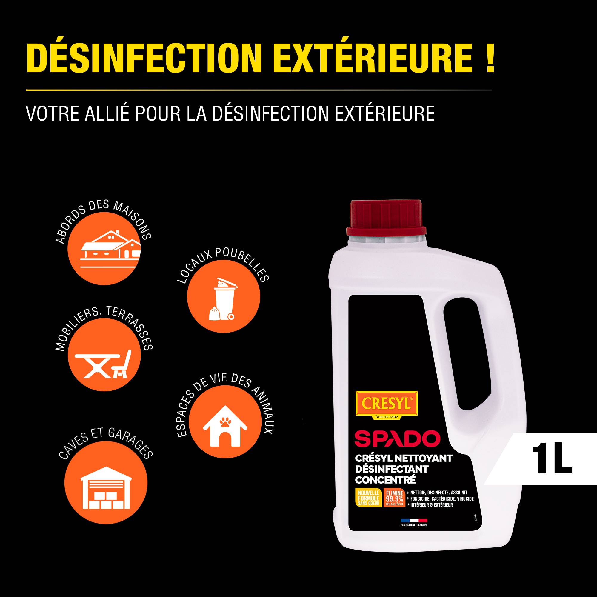 Spado - Nettoyant désinfectant concentré Cresyl 1 L  - SPADO - Image 4
