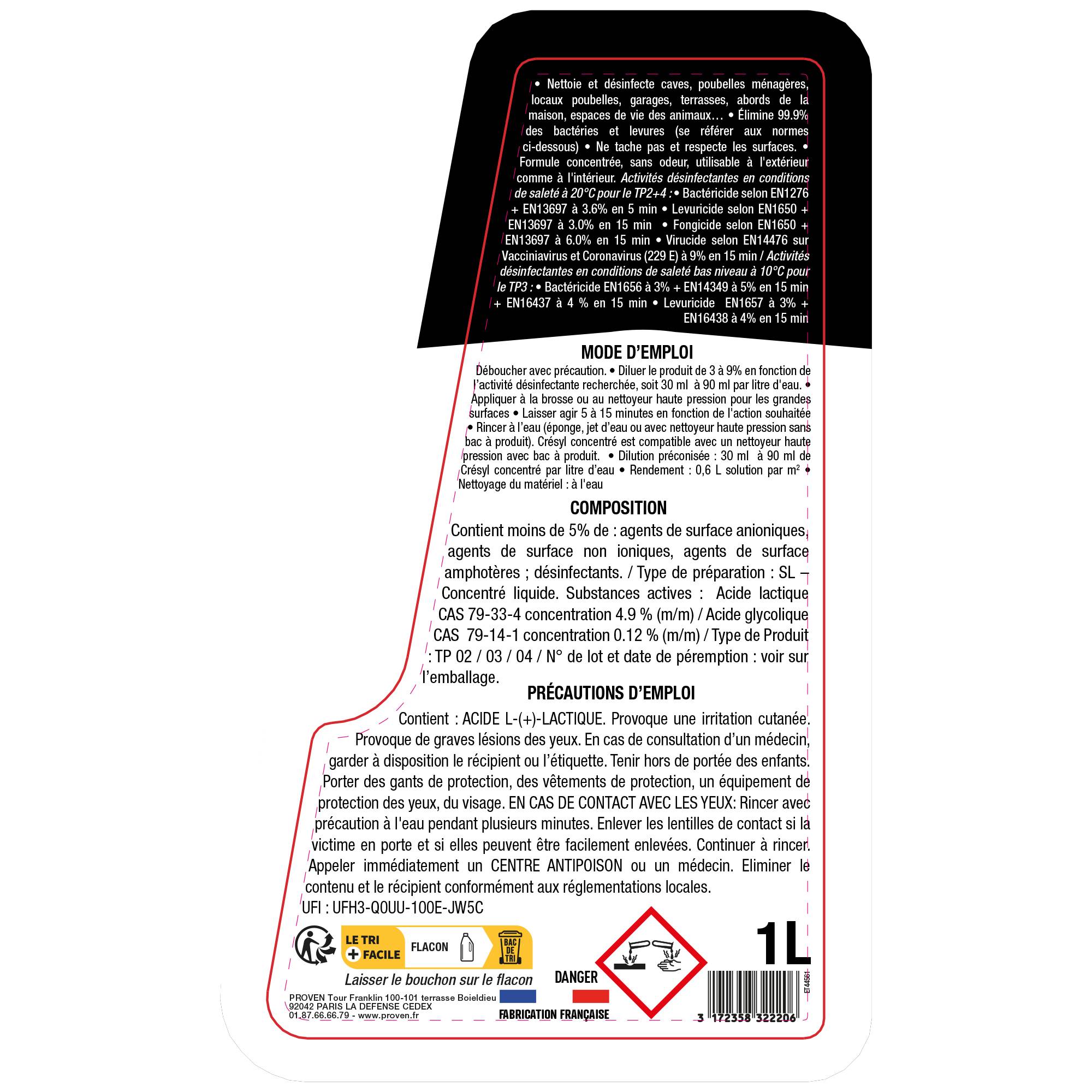 Spado - Nettoyant désinfectant concentré Cresyl 1 L  - SPADO - Image 7