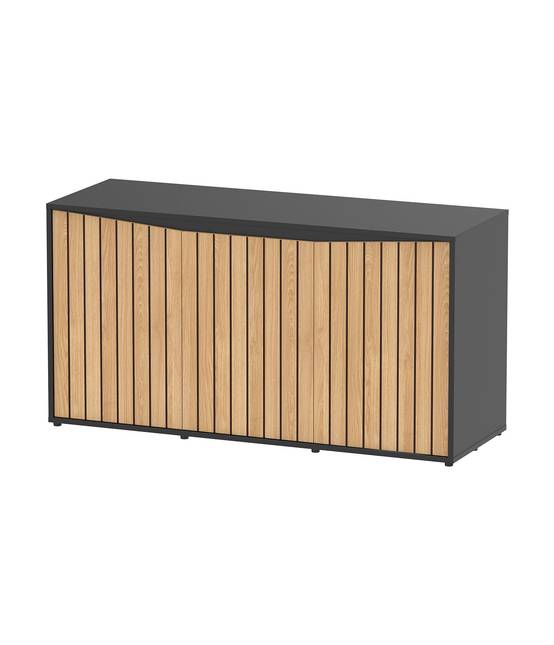 Aquatlantis - Meuble Bois 3 portes Noir Bois Strié - Aquatlantis