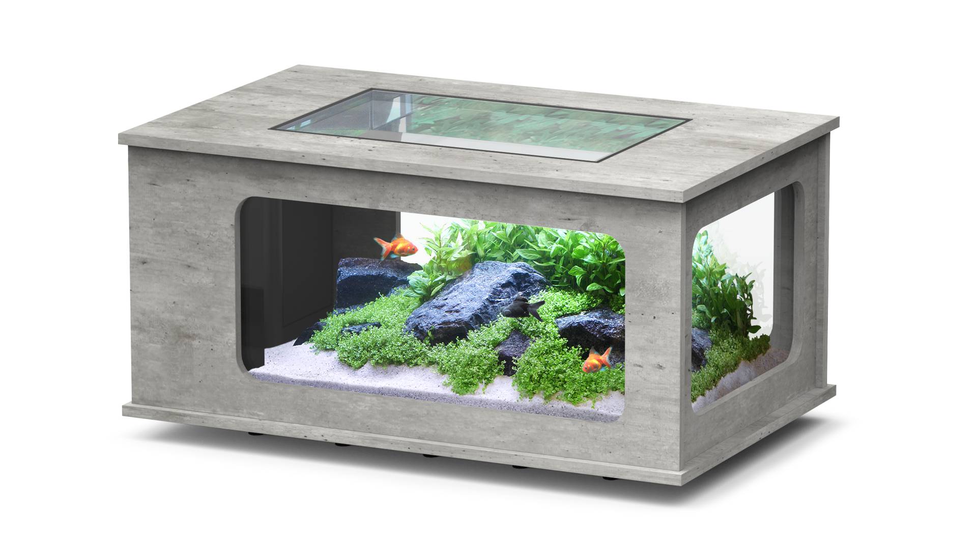 Aquatlantis - Aquarium pour poissons Aquatable Béton 177 L - Aquatlantis - Image 1