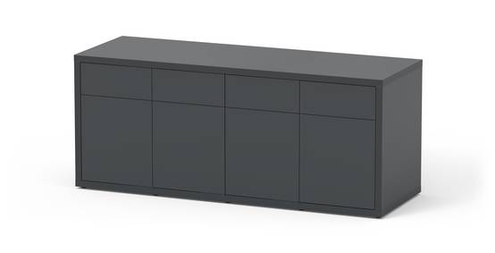 Aquatlantis - Meuble Sublime 4 portes Gris Anthracite Brillant - Aquatlantis