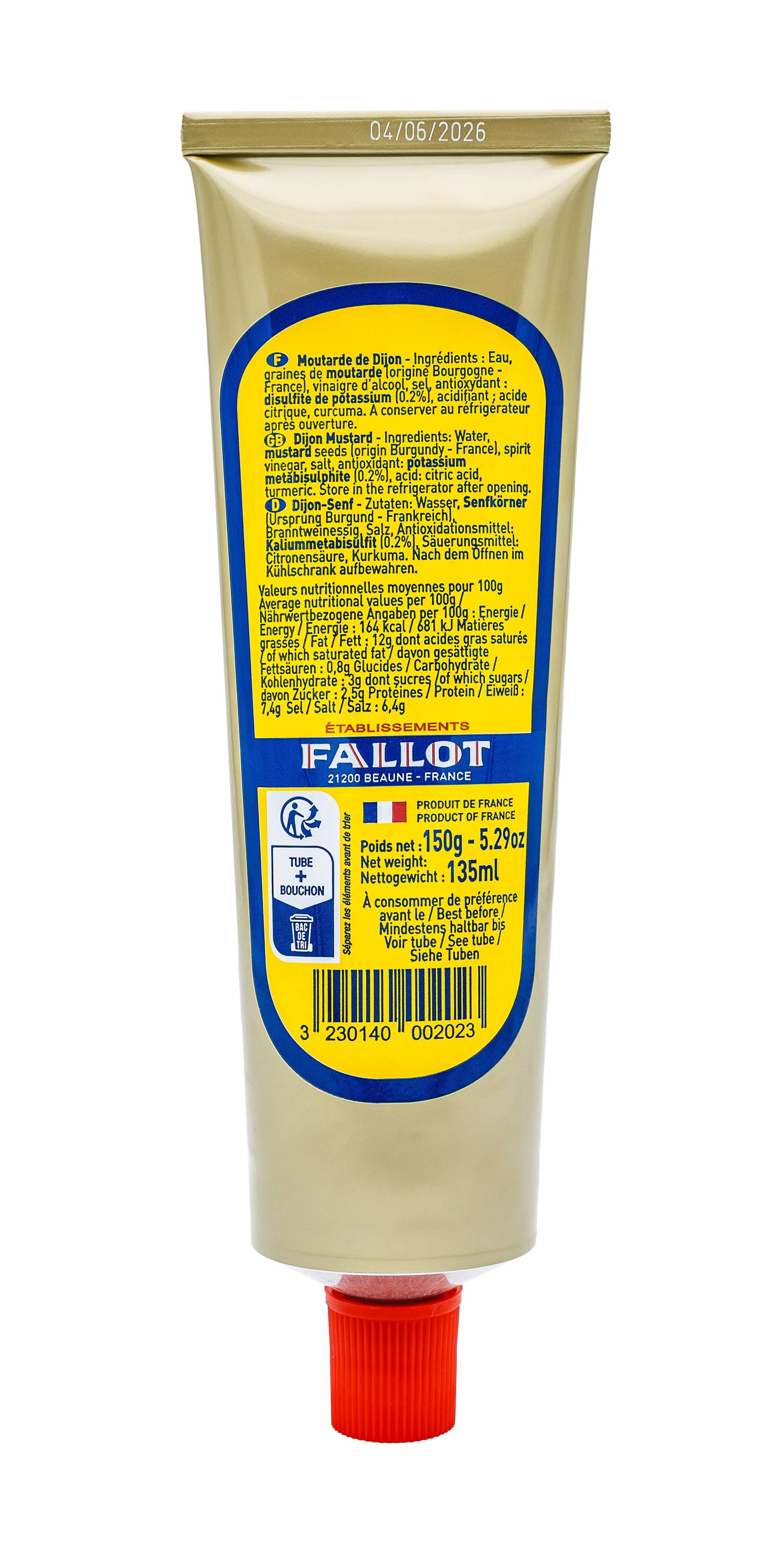 Fallot - Moutarde de Dijon 150 g tube aluminium - Edmond Fallot - Image 2