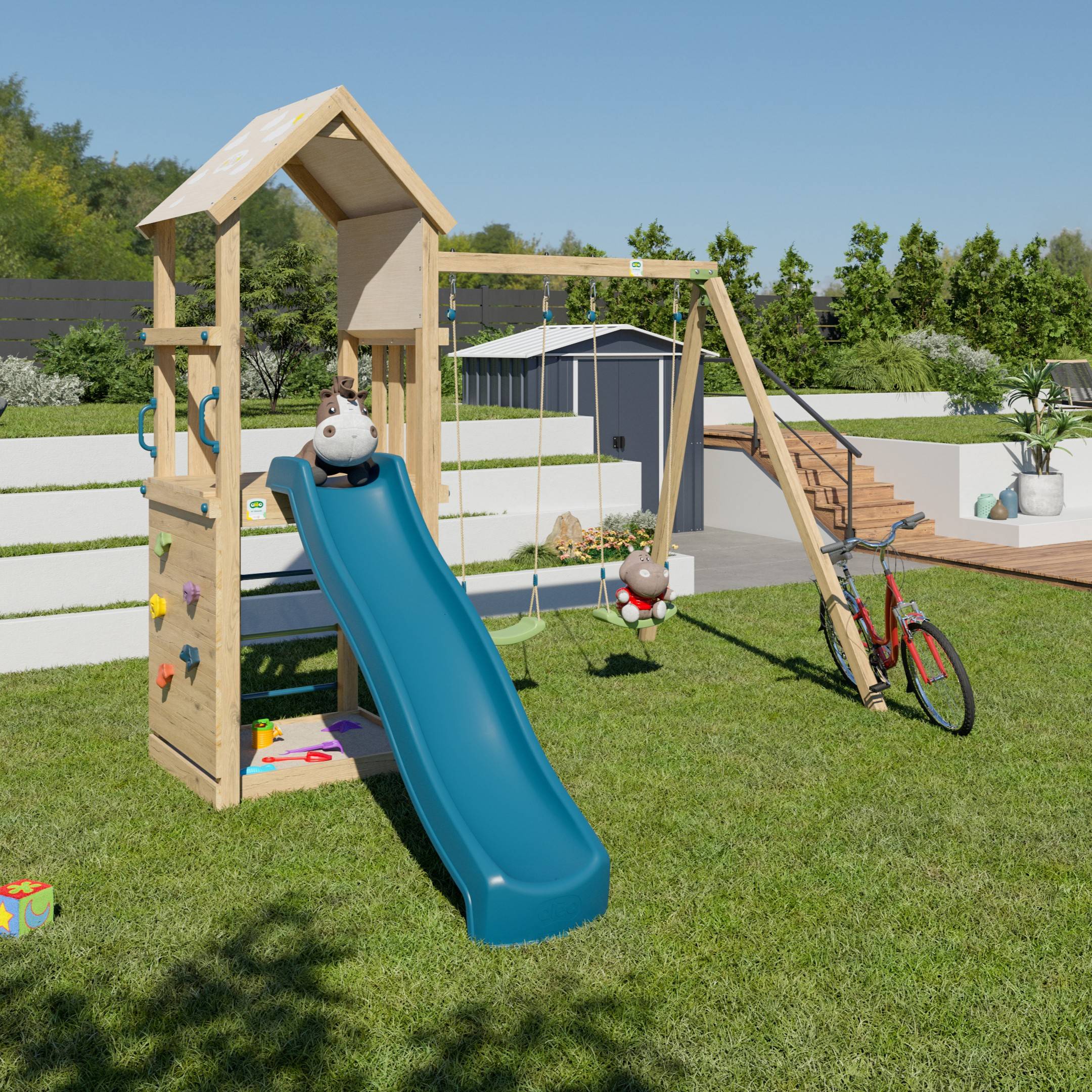 Aleo - Aire de jeux en bois 7 enfants SMART XPERIENCE Aléo by Trigano - Image 1