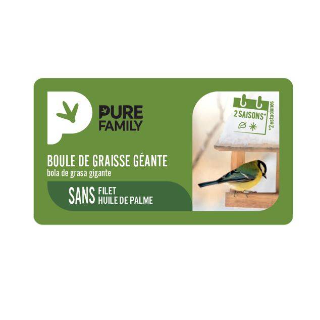 Pure Family - Boule de graisse géante 500g pour oiseaux - PURE FAMILY - Image 2