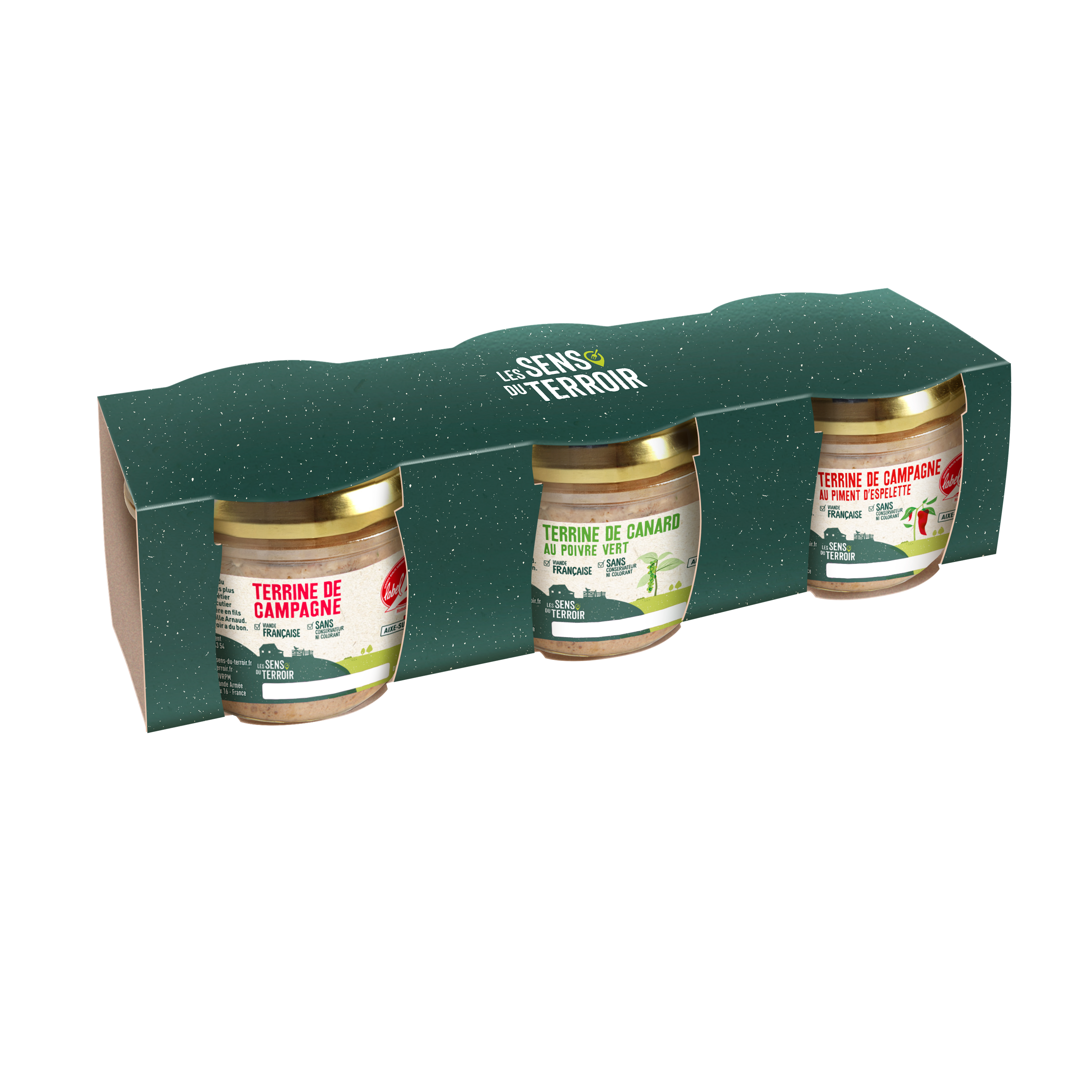 Les Sens du Terroir - Coffret 3 terrines de 180 g - Les Sens du Terroir